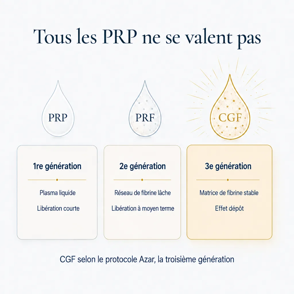 Tous les PRP ne se valent pas : CGF selon le protocole Azar, la troisième génération