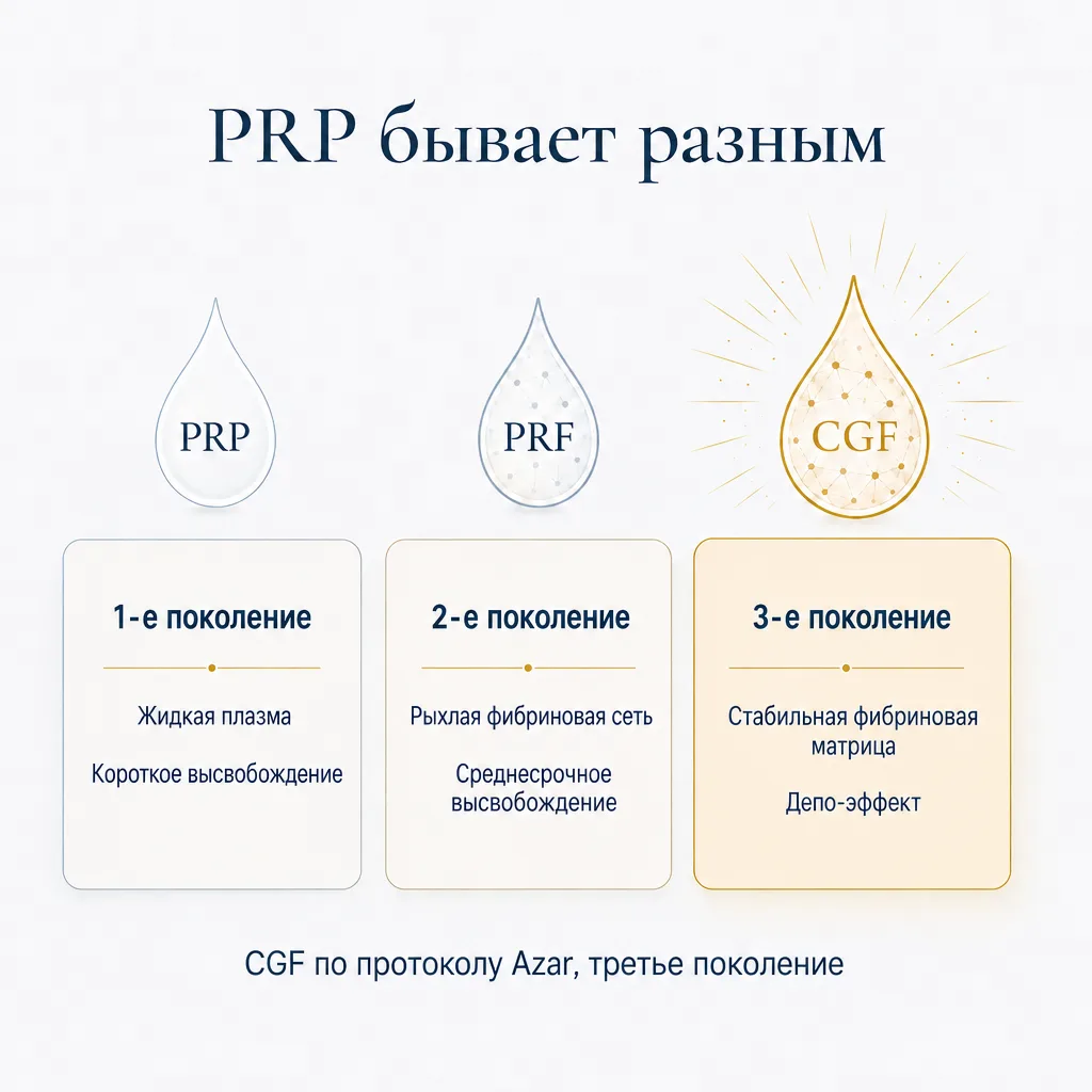 PRP бывает разным: CGF по протоколу Azar, третье поколение